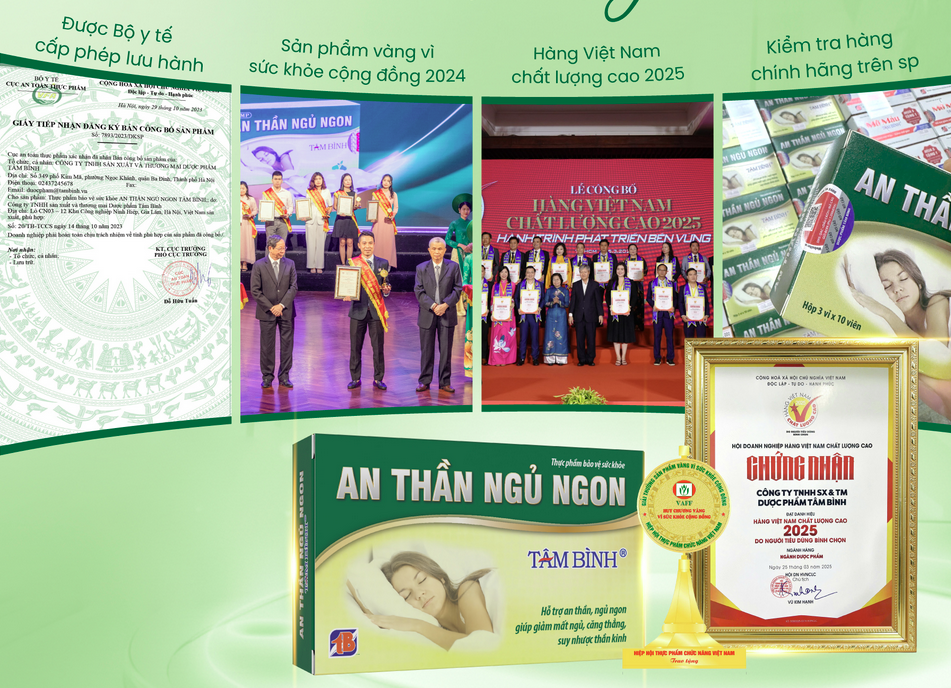 An thần ngủ ngon Tâm Bình được Bộ Y tế cấp phép lưu hành toàn quốc